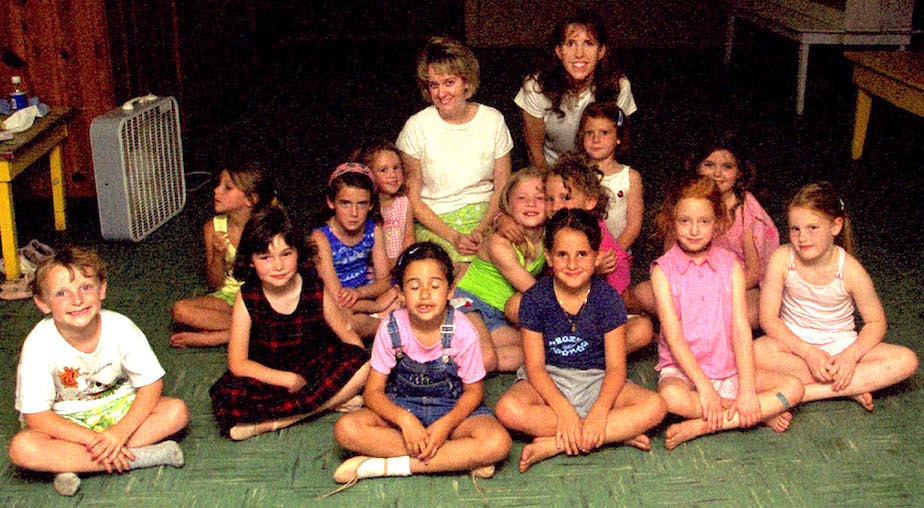 Katie Ledecky front row green shorts far left A throwback photo to her dancing days