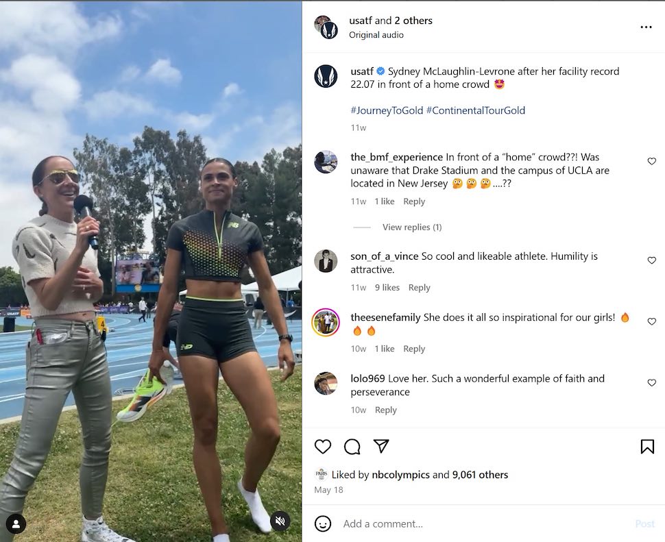 Shannon reporting live from the Olympics as seen on her Instagram Full