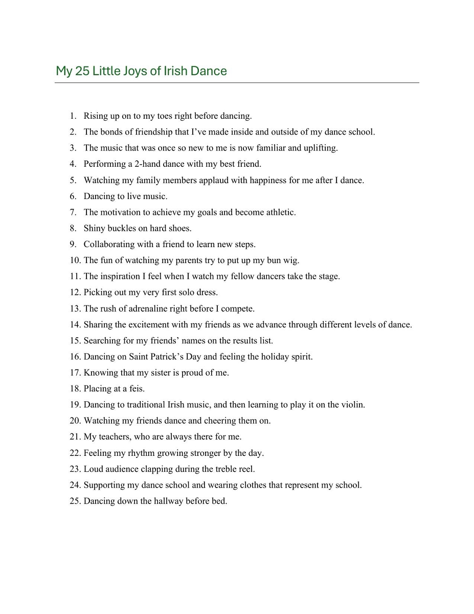 My 25 Little Joys of Irish Dance