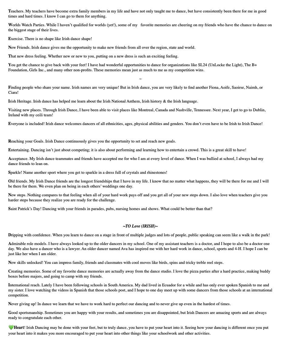 Twenty FIve Reasons (to love Irish) Dancing